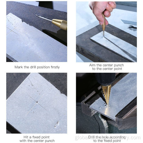 Hole Cutter Step Drill Bits 5PCS Tin-coated Step Drill Bit Set Manufactory